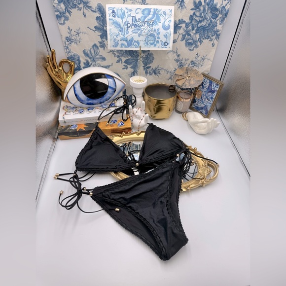 🆕 ZIMMERMANN 🧿 NWOT Vitali Trimmed Mini Tri Bikini, Black, Sz 2 - US 6 / 8 - Picture 2 of 15